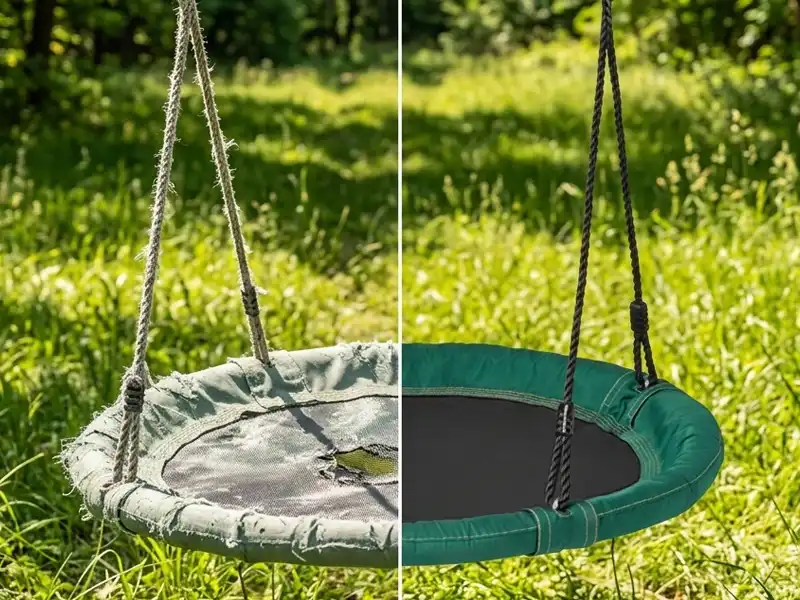 Ultraviolet protection saucer swing