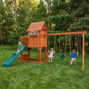wooden swing sets for backyard